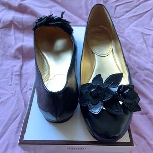 Coach Chrisann Patent Leather Black Ballet Flats